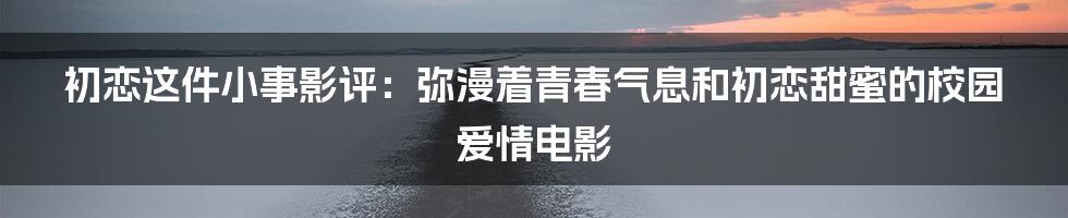 初恋这件小事影评：弥漫着青春气息和初恋甜蜜的校园爱情电影