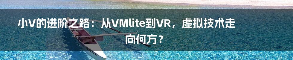 小V的进阶之路：从VMlite到VR，虚拟技术走向何方？