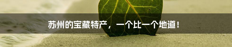苏州的宝藏特产,一个比一个地道!