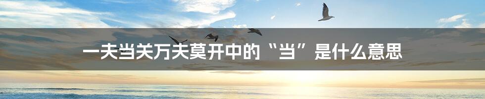 一夫当关万夫莫开中的“当”是什么意思