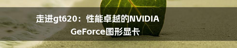 走进gt620：性能卓越的NVIDIA GeForce图形显卡