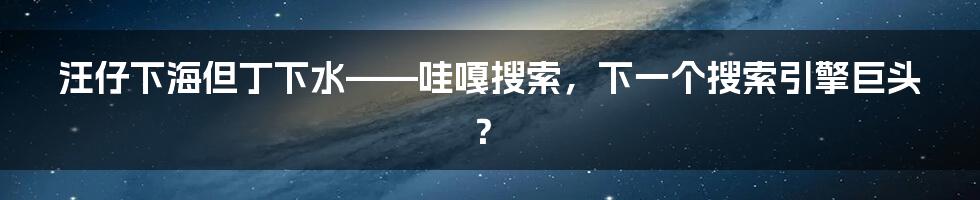 汪仔下海但丁下水——哇嘎搜索,下一个搜索引擎巨头?