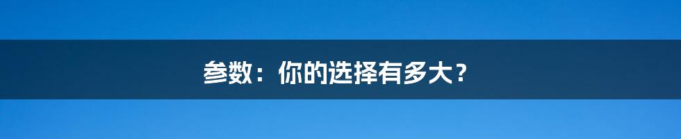 参数:你的选择有多大?