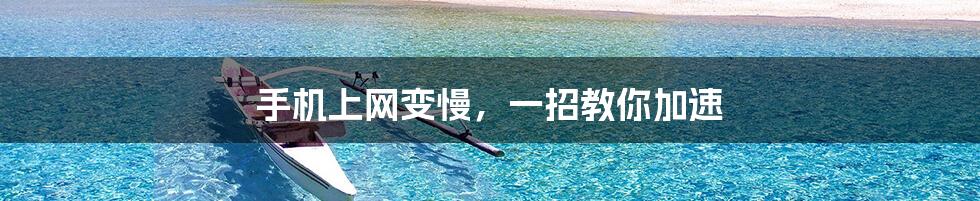 手机上网变慢,一招教你加速