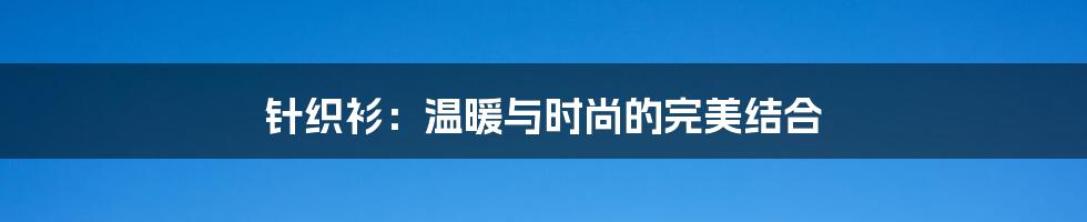 针织衫:温暖与时尚的完美结合