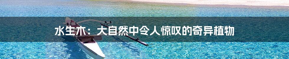 水生木：大自然中令人惊叹的奇异植物