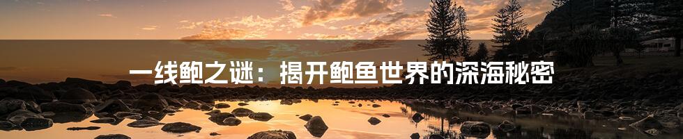 一线鲍之谜:揭开鲍鱼世界的深海秘密