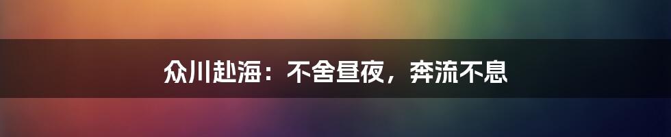 众川赴海:不舍昼夜,奔流不息