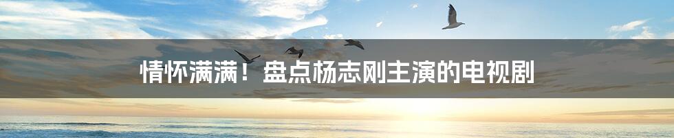 情怀满满!盘点杨志刚主演的电视剧