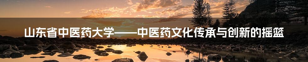 山东省中医药大学——中医药文化传承与创新的摇篮