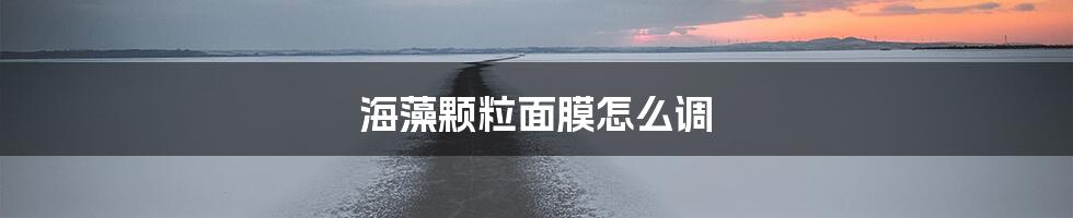 海藻颗粒面膜怎么调