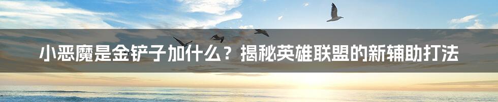 小恶魔是金铲子加什么?揭秘英雄联盟的新辅助打法