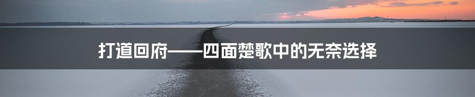 打道回府——四面楚歌中的无奈选择