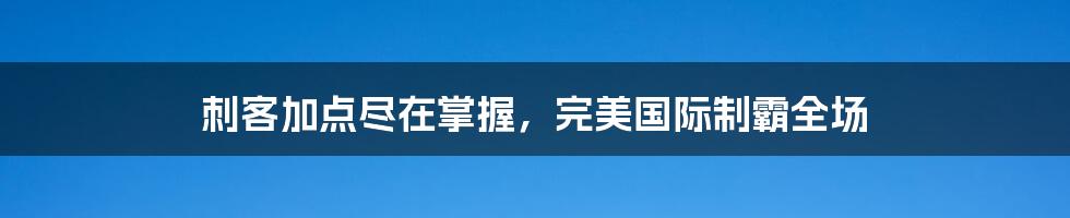 刺客加点尽在掌握，完美国际制霸全场