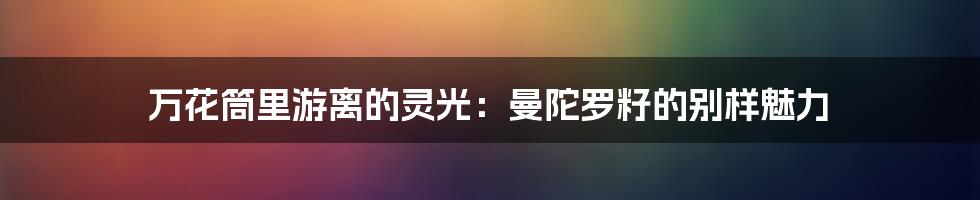 万花筒里游离的灵光:曼陀罗籽的别样魅力