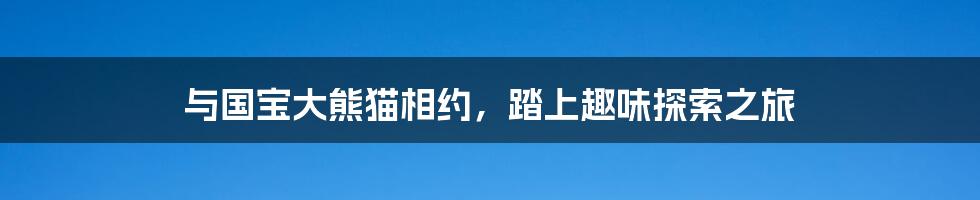 与国宝大熊猫相约，踏上趣味探索之旅