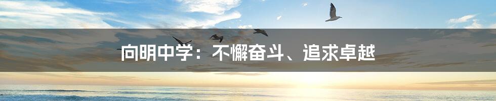 向明中学：不懈奋斗、追求卓越