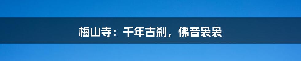 梅山寺:千年古刹,佛音袅袅