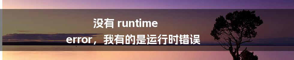 没有 runtime error,我有的是运行时错误