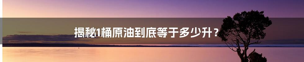 揭秘1桶原油到底等于多少升?