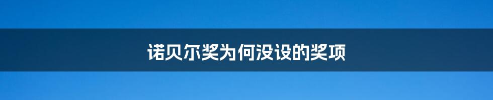 诺贝尔奖为何没设的奖项