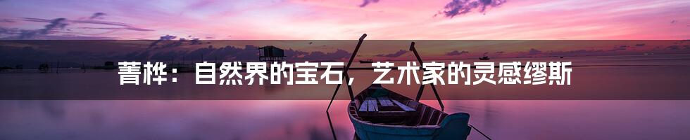 菁桦：自然界的宝石，艺术家的灵感缪斯
