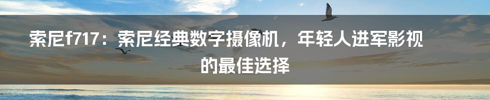 索尼f717：索尼经典数字摄像机，年轻人进军影视的最佳选择