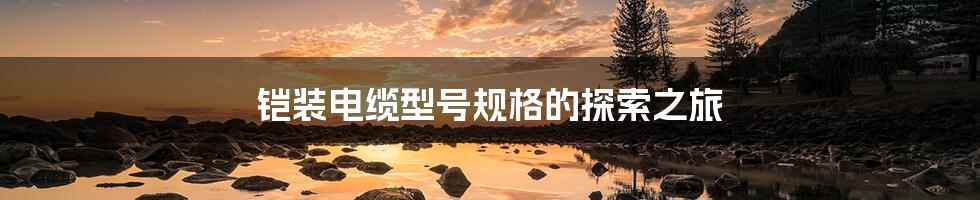 铠装电缆型号规格的探索之旅