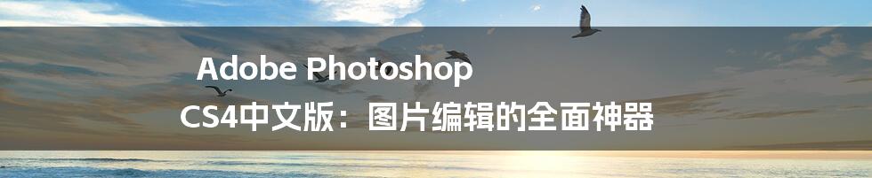 Adobe Photoshop CS4中文版：图片编辑的全面神器