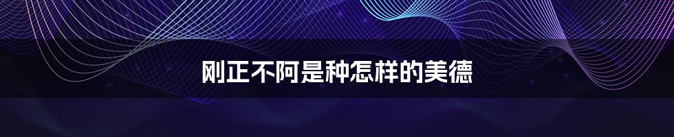 刚正不阿是种怎样的美德