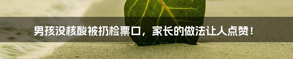 男孩没核酸被扔检票口,家长的做法让人点赞!
