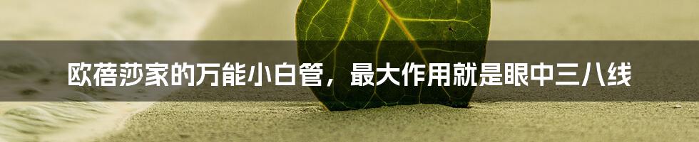 欧蓓莎家的万能小白管,最大作用就是眼中三八线