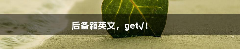 后备箱英文,get√!