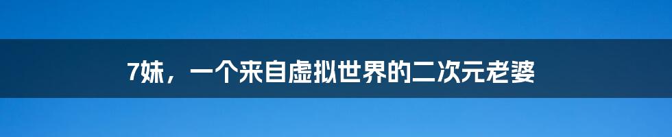 7妹,一个来自虚拟世界的二次元老婆