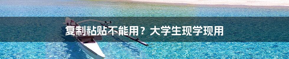复制粘贴不能用?大学生现学现用