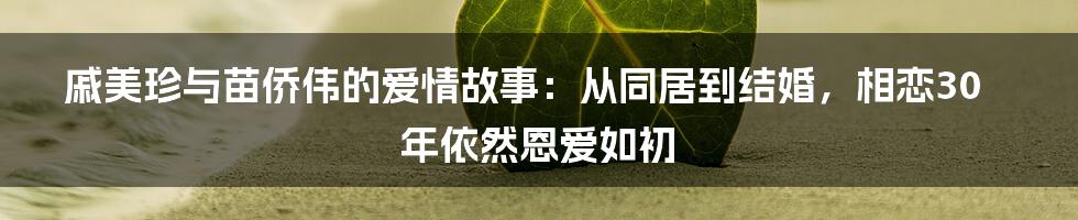 戚美珍与苗侨伟的爱情故事：从同居到结婚，相恋30年依然恩爱如初