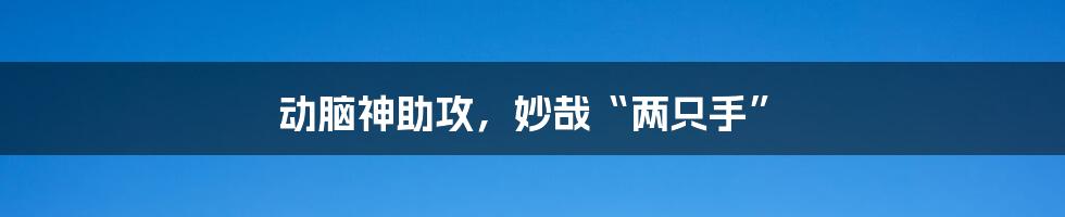 动脑神助攻,妙哉“两只手”