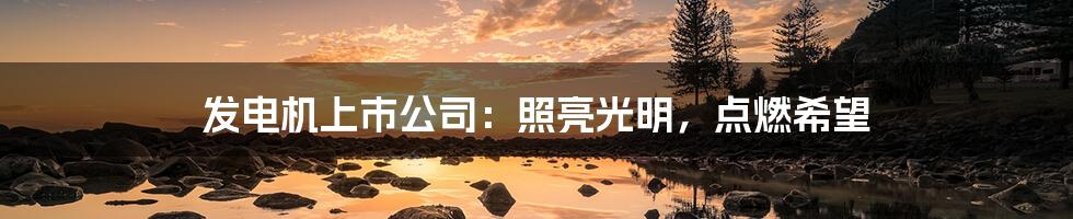 发电机上市公司：照亮光明，点燃希望
