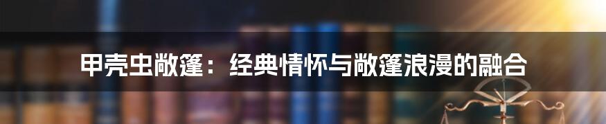 甲壳虫敞篷：经典情怀与敞篷浪漫的融合