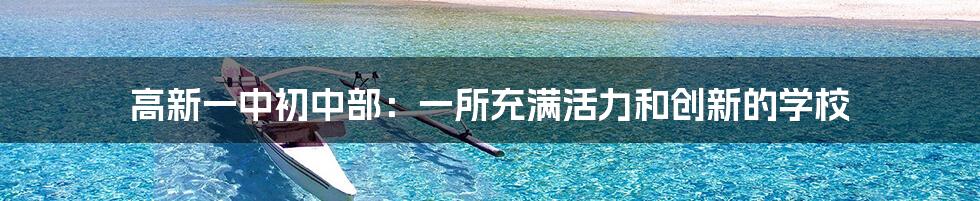 高新一中初中部:一所充满活力和创新的学校