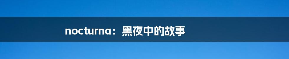nocturna:黑夜中的故事