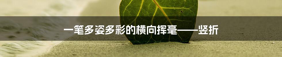 一笔多姿多彩的横向挥毫——竖折