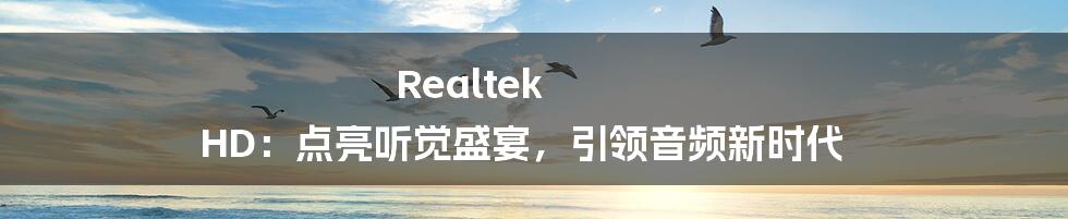 Realtek HD：点亮听觉盛宴，引领音频新时代