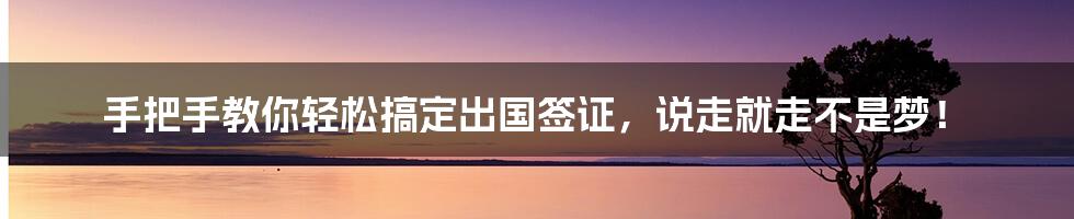 手把手教你轻松搞定出国签证，说走就走不是梦！