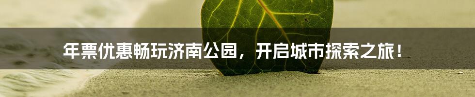 年票优惠畅玩济南公园，开启城市探索之旅！