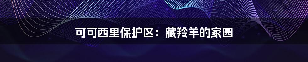 可可西里保护区:藏羚羊的家园