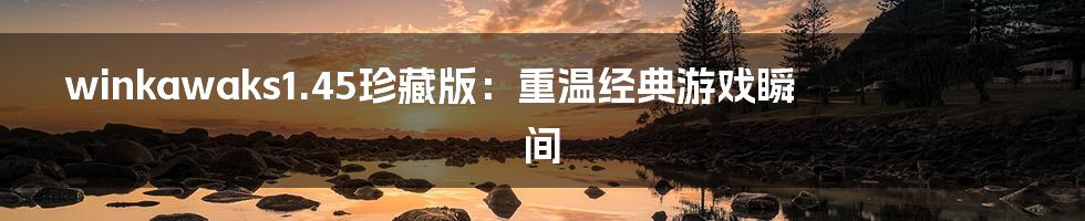 winkawaks1.45珍藏版:重温经典游戏瞬间