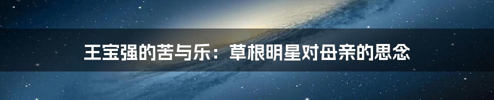 王宝强的苦与乐:草根明星对母亲的思念