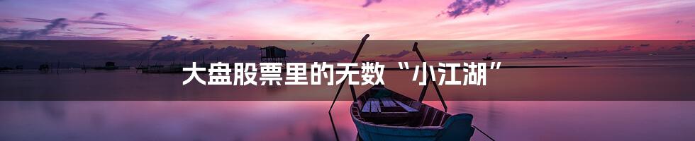 大盘股票里的无数“小江湖”