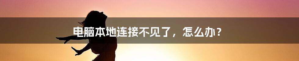 电脑本地连接不见了，怎么办？